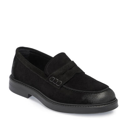 Siyah Süet Deri Erkek Loafer - E24S1AY56971-A01 