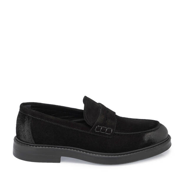 Siyah Süet Deri Erkek Loafer - E24S1AY56971-A01 - 3
