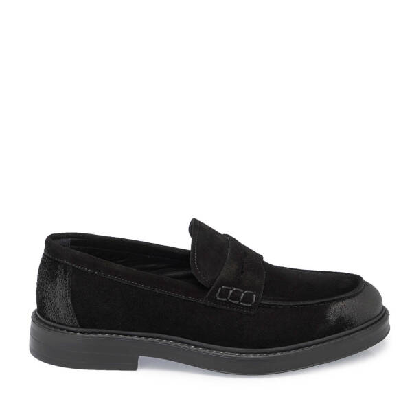 Siyah Süet Deri Erkek Loafer - E24S1AY56971-A01 - 3