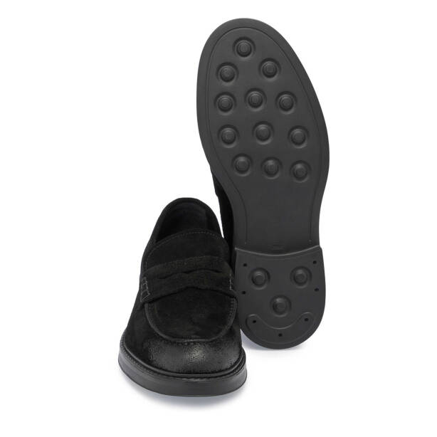 Siyah Süet Deri Erkek Loafer - E24S1AY56971-A01 - 4