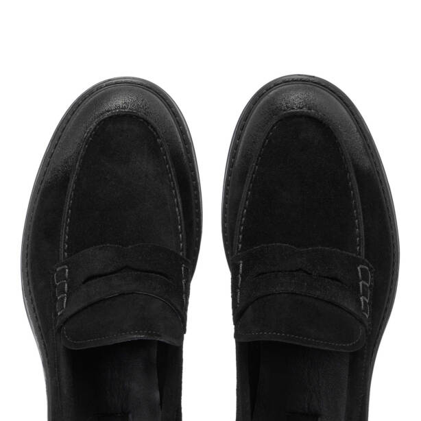 Siyah Süet Deri Erkek Loafer - E24S1AY56971-A01 - 5