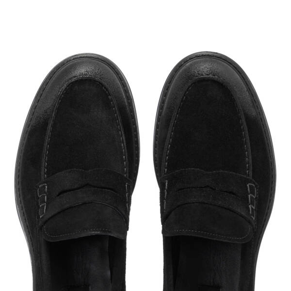 Siyah Süet Deri Erkek Loafer - E24S1AY56971-A01 - 5