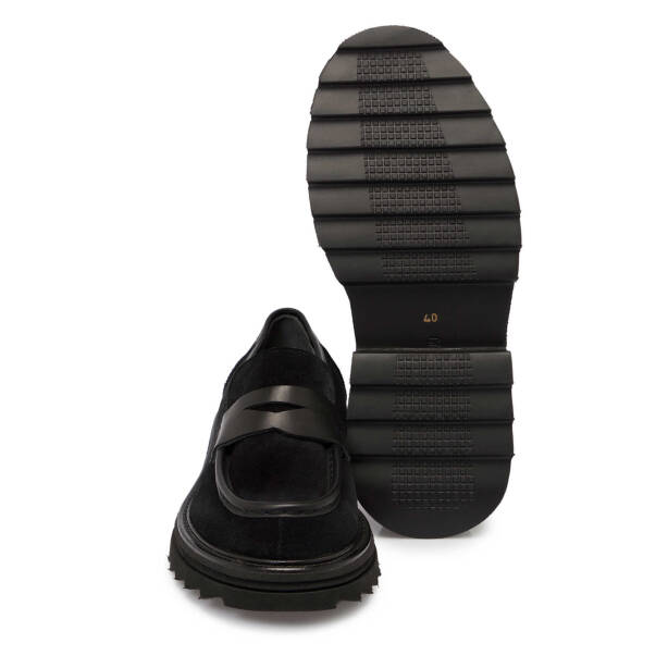 Siyah Süet Deri Erkek Loafer - E24S1AY56993-A01 - 4