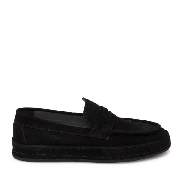 Siyah Süet Deri Erkek Loafer - E24S1AY57001-A01 - 3
