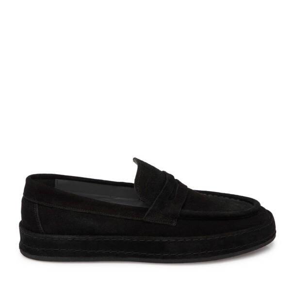Siyah Süet Deri Erkek Loafer - E24S1AY57001-A01 - 3