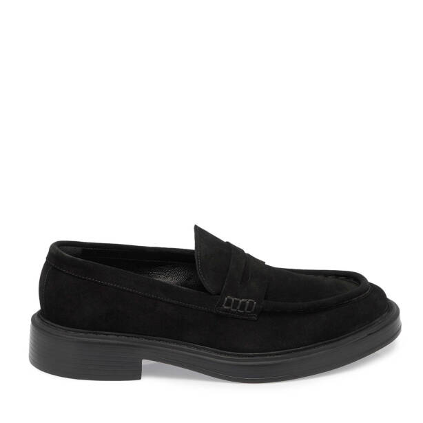 Siyah Süet Deri Erkek Loafer - E24S1AY57041-A01 - Tergan