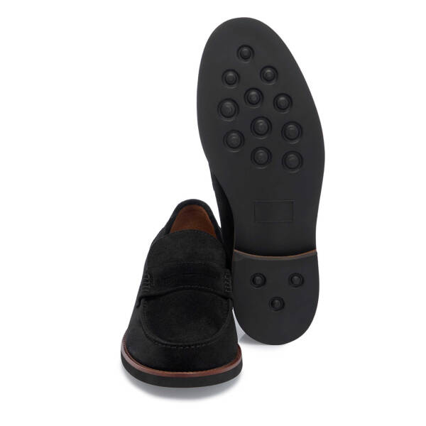 Siyah Hakiki Süet Deri Erkek Loafer - E25I1AY57208-A01 - 4