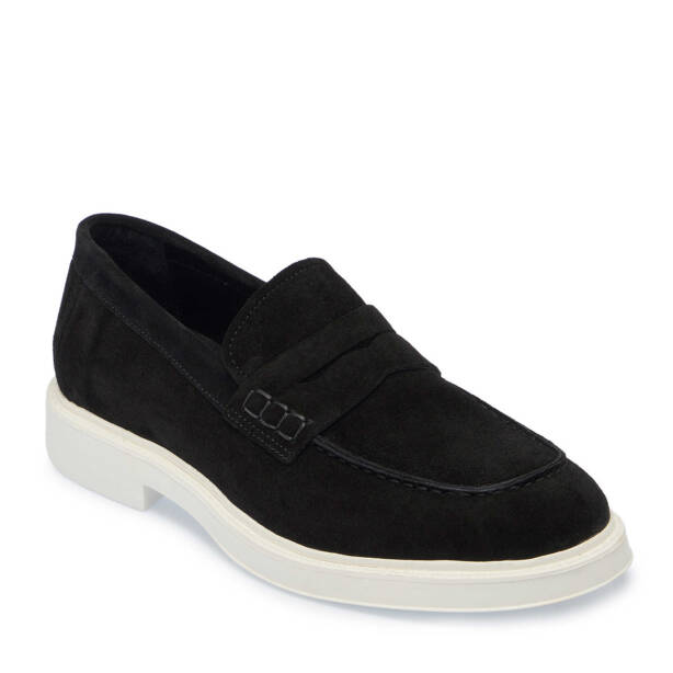 Siyah Hakiki Süet Deri Erkek Loafer - E25I1AY57239-A01 - 2