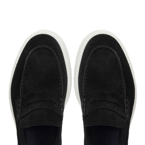 Siyah Hakiki Süet Deri Erkek Loafer - E25I1AY57239-A01 - 5