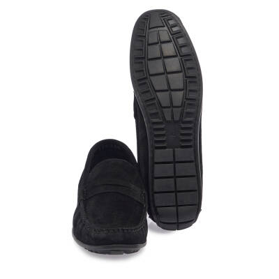 Siyah Süet Deri Erkek Loafer - E25I1AY57298-A01 - 4