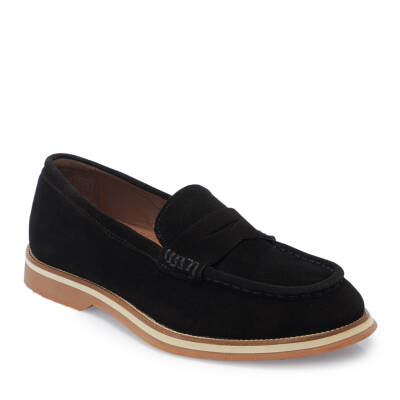 Siyah Süet Deri Erkek Loafer - E25I1AY57308-A01 - 1