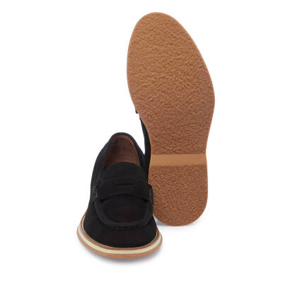 Siyah Süet Deri Erkek Loafer - E25I1AY57308-A01 - 4