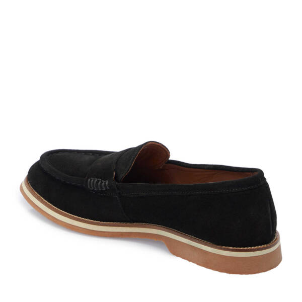 Siyah Hakiki Süet Deri Erkek Loafer - E25I1AY57308-A01 - 2