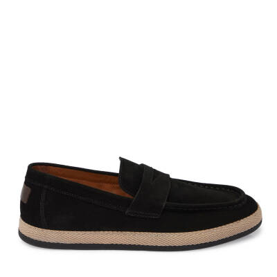 Siyah Süet Deri Erkek Loafer - E25I1AY57330-A01 - 3