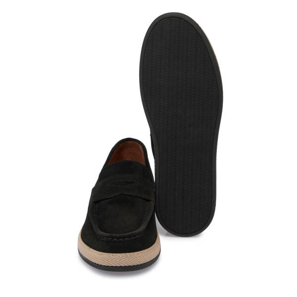 Siyah Hakiki Süet Deri Erkek Loafer - E25I1AY57330-A01 - 4