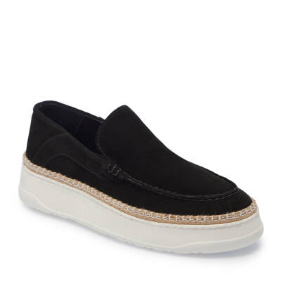 Siyah Süet Deri Erkek Loafer - E25I1AY57331-A01 
