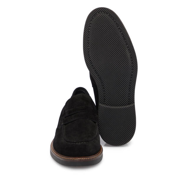 Siyah Hakiki Süet Deri Erkek Loafer - E25S1AY57435-A01 - 4