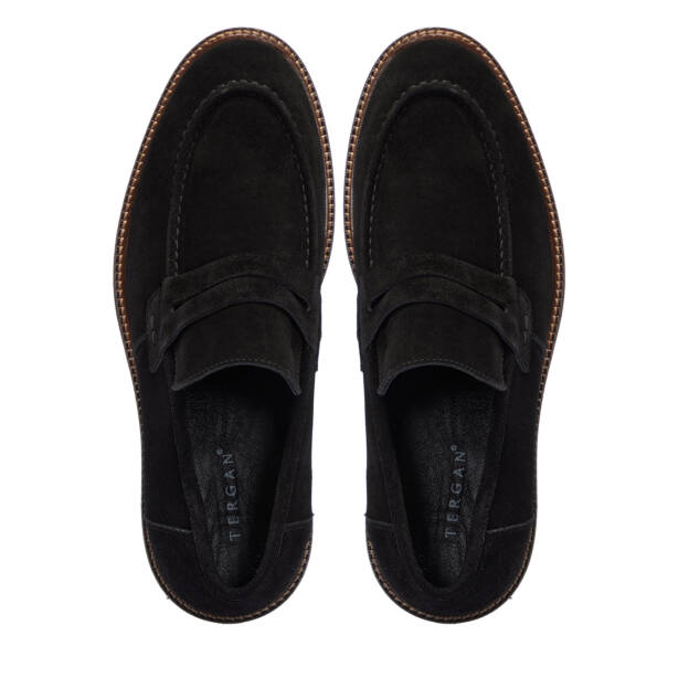 Siyah Hakiki Süet Deri Erkek Loafer - E25S1AY57435-A01 - 5