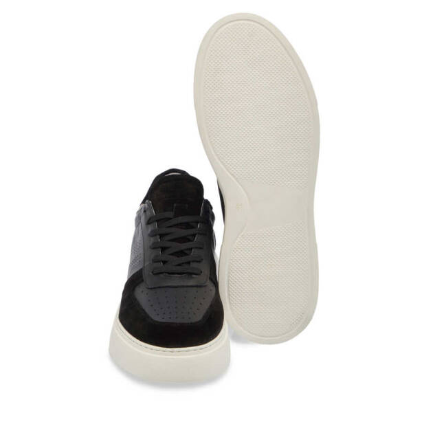 Siyah Hakiki Süet Deri Erkek Sneaker - E24I1AY56601-W19 - 4