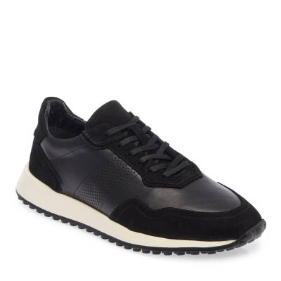 Siyah Hakiki Süet Deri Erkek Sneaker - E24I1AY56666-W19 - 2