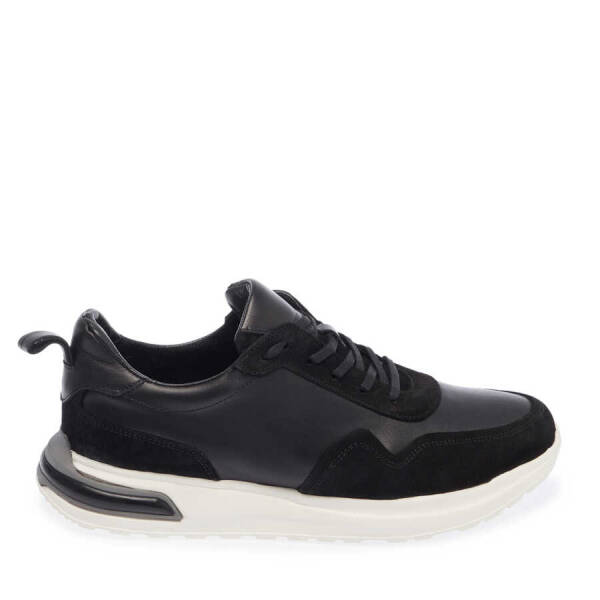 Siyah Hakiki Süet Deri Erkek Sneaker - E24I1AY56667-W19 - 1