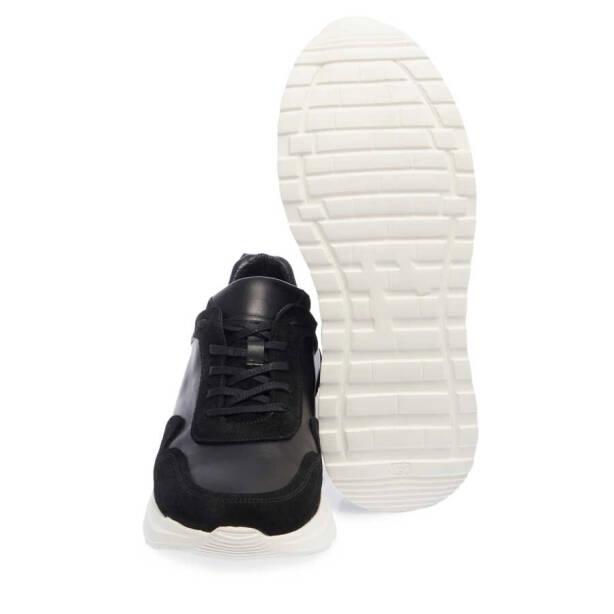 Siyah Hakiki Süet Deri Erkek Sneaker - E24I1AY56667-W19 - 4