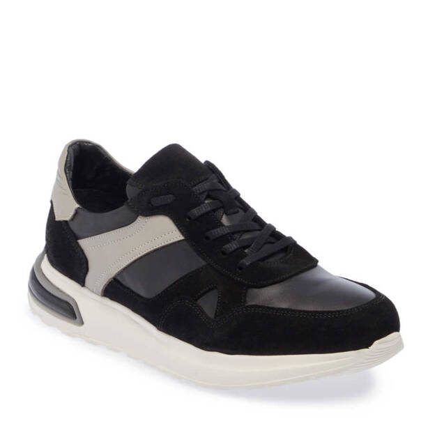 Siyah Hakiki Süet Deri Erkek Sneaker - E24I1AY56670-W19 - 2