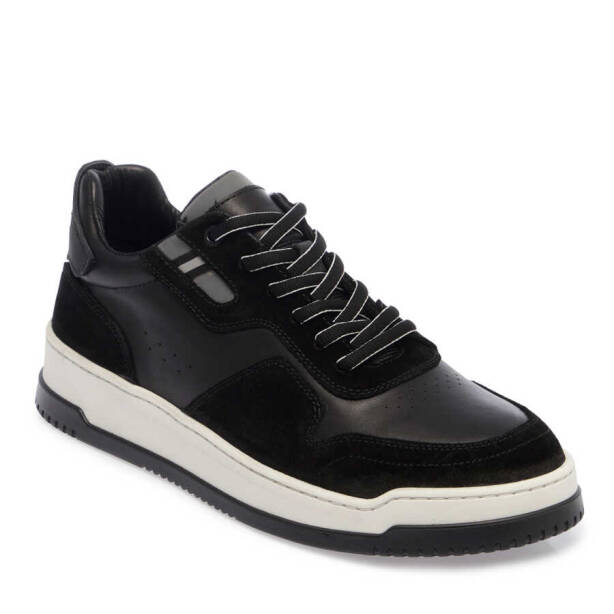 Siyah Hakiki Süet Deri Erkek Sneaker - E24I1AY56692-W19 - 2