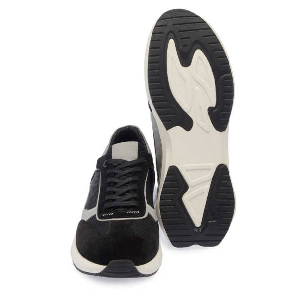 Siyah Hakiki Süet Deri Erkek Sneaker - E24I1AY56693-A01 - 4