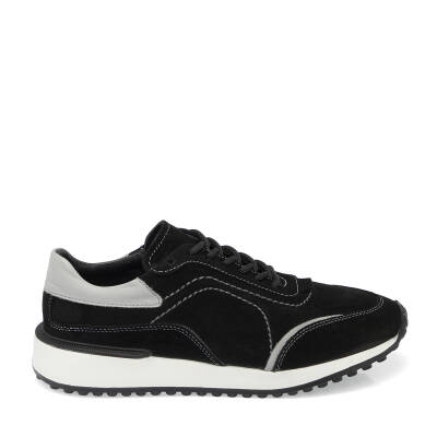 Siyah Süet Deri Erkek Sneaker - E24I1AY56709-A01 - 3