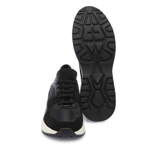Siyah Süet Deri Erkek Sneaker - E24I1AY56712-A01 - 4