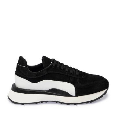 Siyah Süet Deri Erkek Sneaker - E24I1AY56713-A01 - 3