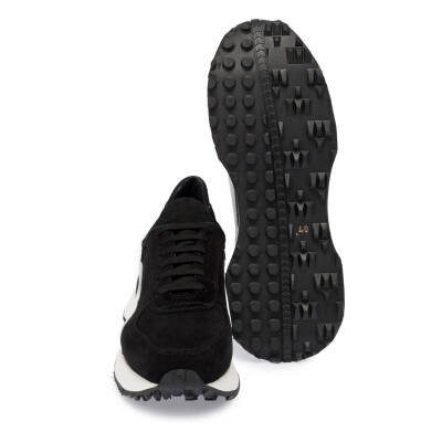 Siyah Süet Deri Erkek Sneaker - E24I1AY56713-A01 - 4