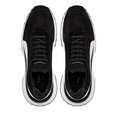 Siyah Süet Deri Erkek Sneaker - E24I1AY56713-A01 - 5