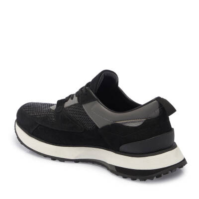  Siyah Süet Deri Erkek Sneaker - E24I1AY56714-A01 - 2
