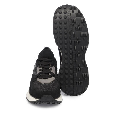  Siyah Süet Deri Erkek Sneaker - E24I1AY56714-A01 - 4