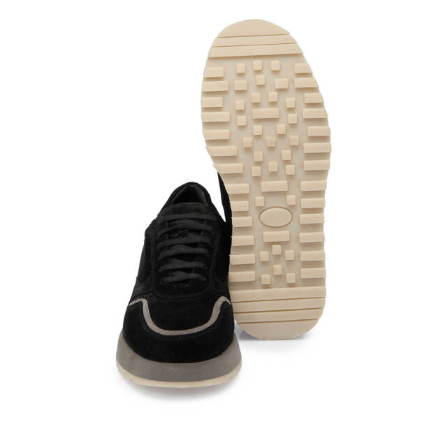 Siyah Süet Deri Erkek Sneaker - E24I1AY56723-A01 - 4