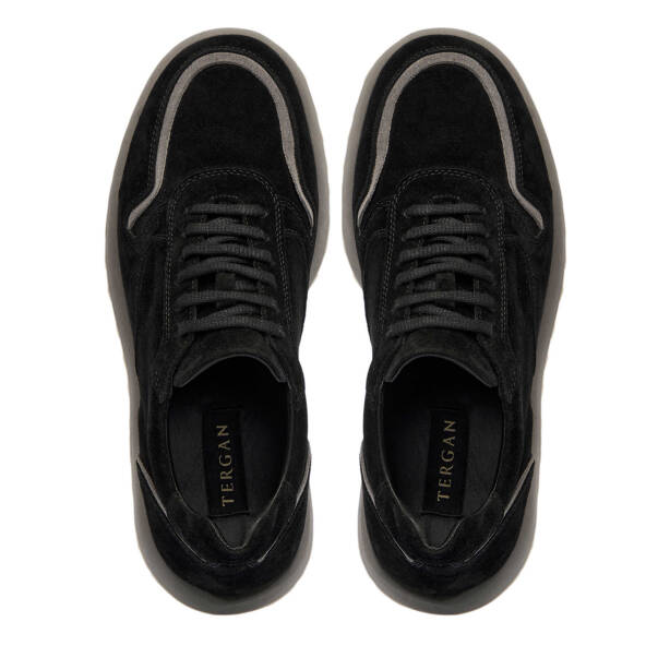 Siyah Süet Deri Erkek Sneaker - E24I1AY56723-A01 - 5