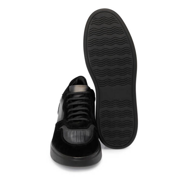 Siyah Hakiki Süet Deri Erkek Sneaker - E24I1AY56724-A01 - 4