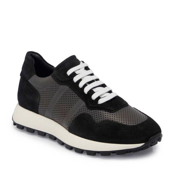 Siyah Hakiki Süet Deri Erkek Sneaker - E24I1AY56733-A01 - 2