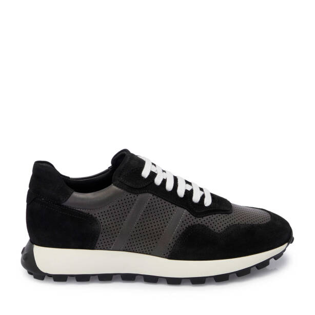 Siyah Hakiki Süet Deri Erkek Sneaker - E24I1AY56733-A01 