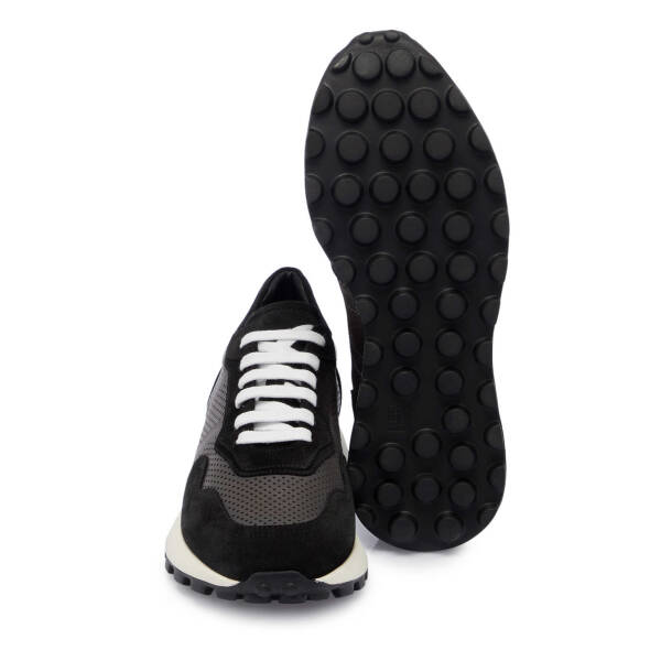 Siyah Hakiki Süet Deri Erkek Sneaker - E24I1AY56733-A01 - 4