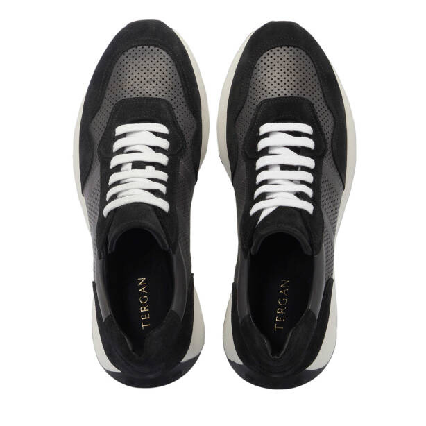 Siyah Hakiki Süet Deri Erkek Sneaker - E24I1AY56733-A01 - 5