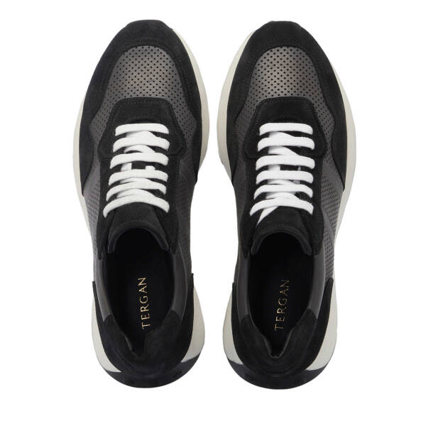 Siyah Hakiki Süet Deri Erkek Sneaker - E24I1AY56733-A01 - 5