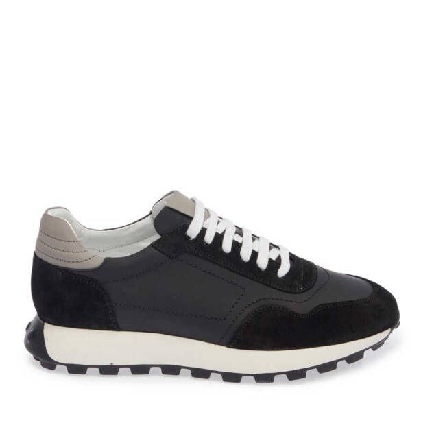 Siyah Hakiki Süet Deri Erkek Sneaker - E24I1AY56734-A01 