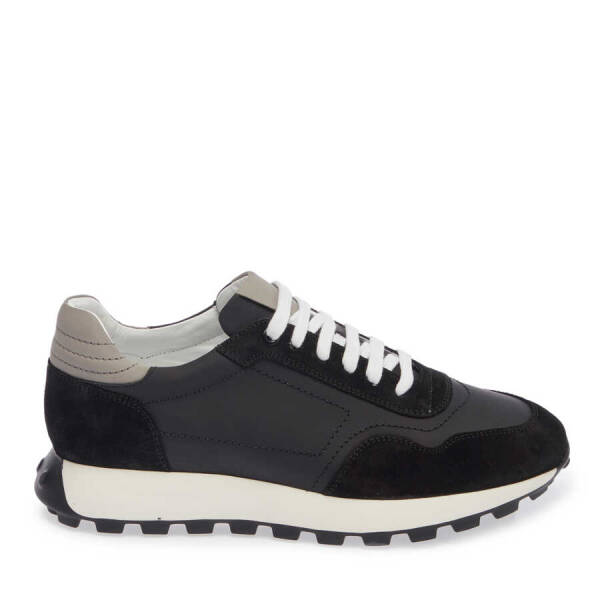 Siyah Hakiki Süet Deri Erkek Sneaker - E24I1AY56734-A01 - 1