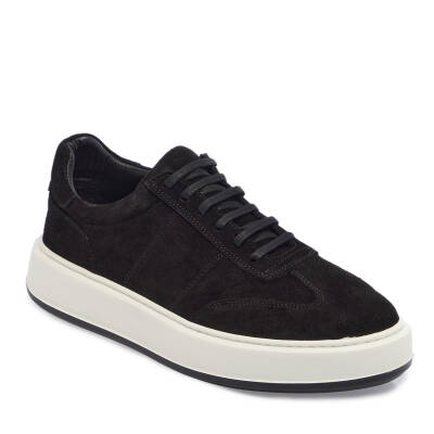  Siyah Süet Deri Erkek Sneaker - E24I1AY56805-A01 