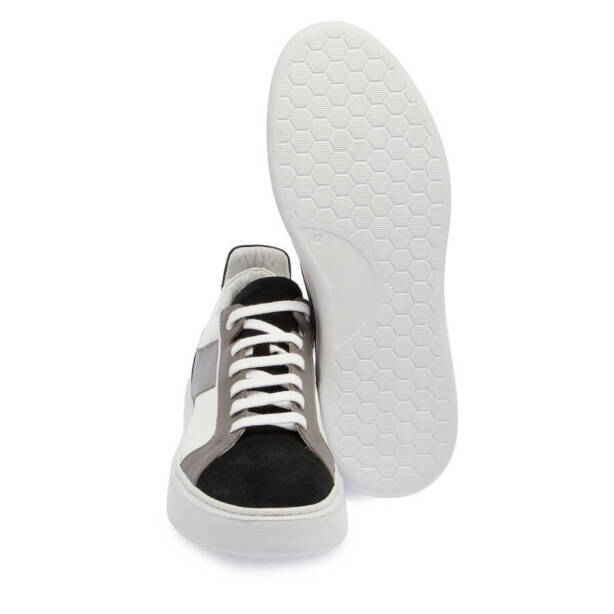 Siyah Süet Deri Erkek Sneaker - E24I1AY56817-A01 - 4