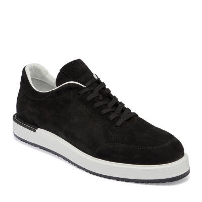  Siyah Süet Deri Erkek Sneaker - E24I1AY56857-A01 - 1