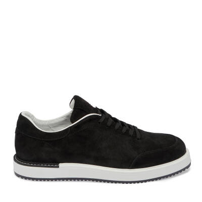  Siyah Süet Deri Erkek Sneaker - E24I1AY56857-A01 - 3